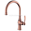 Tembaga Pendek Tunggal-menangani Kitchen Faucet Rose Gold